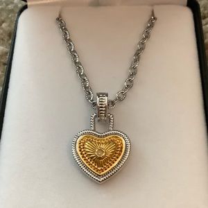 Gold & Silver Heart Shaped Necklace